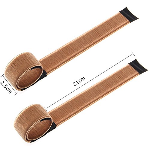 Bysiter Hair Styling Bun Maker DIY Hair Bundles Clip Curler Roller Tools French Twist Donut Bun Magic Hairstyle kits for Women Girls 2 pcs light brown (2pcs light brown) - Thumbnail 4