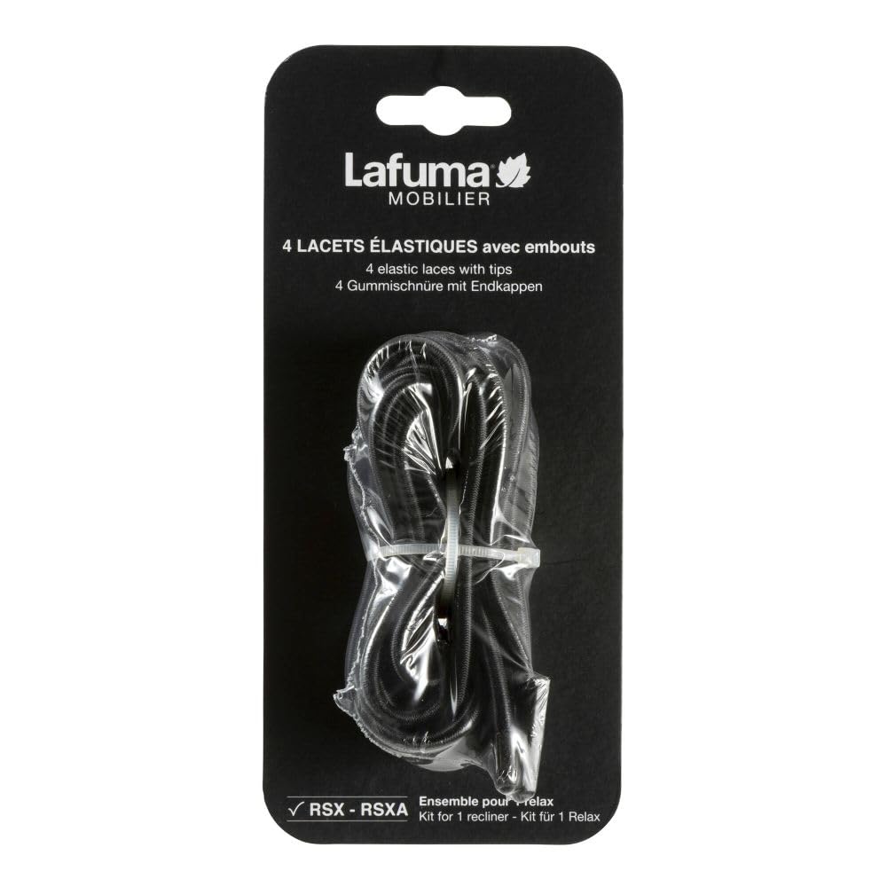 Lafuma Mobilier LFM2322 Elastic Laces Ideal for RSX and RSXA - Black (Set of 4)