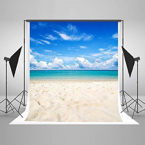 5X7ft Beach Backdrop Photo Studio Print Sea Backdrops Background Sand Blue sky for Photographyer
