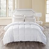 Luxury White Goose Down and Feather Supper Fuffly-King/Queen/Twin - Cotton Shell -Solid White (King:106"x90"in)