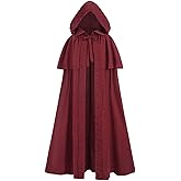 Nuoqi Renaissance Cloak with Hood Women Medieval Cloak Halloween Cosplay Knight Gothic Witch Cape