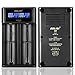 Smart Battery Charger,Golisi I2 2A Universal Battery Charger with USB Port and LCD Display 2-Bay Speedy Intelligent Charger for Ni-MH Ni-Cd AA AAA Li-ion Rechargeable Batteries (Black)