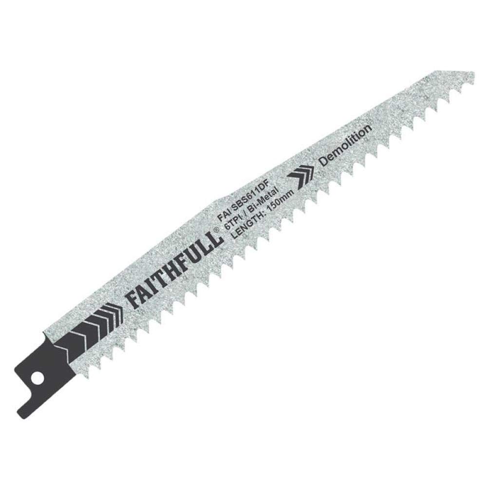 S611DF Bi-Metal Sabre Saw Blade Demolition 150mm 6 TPI (Pack of 5)