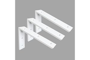 WALWE Countertop Support Bracket 3 Pack 10 inch Heavy Duty 3/8" Thick White Granite Countertop Bracket 10"x6"x2.5" Shelf L Bracket Mantel Corbels for Quartz/Granite/Wood/Concret/Laminate Countertops