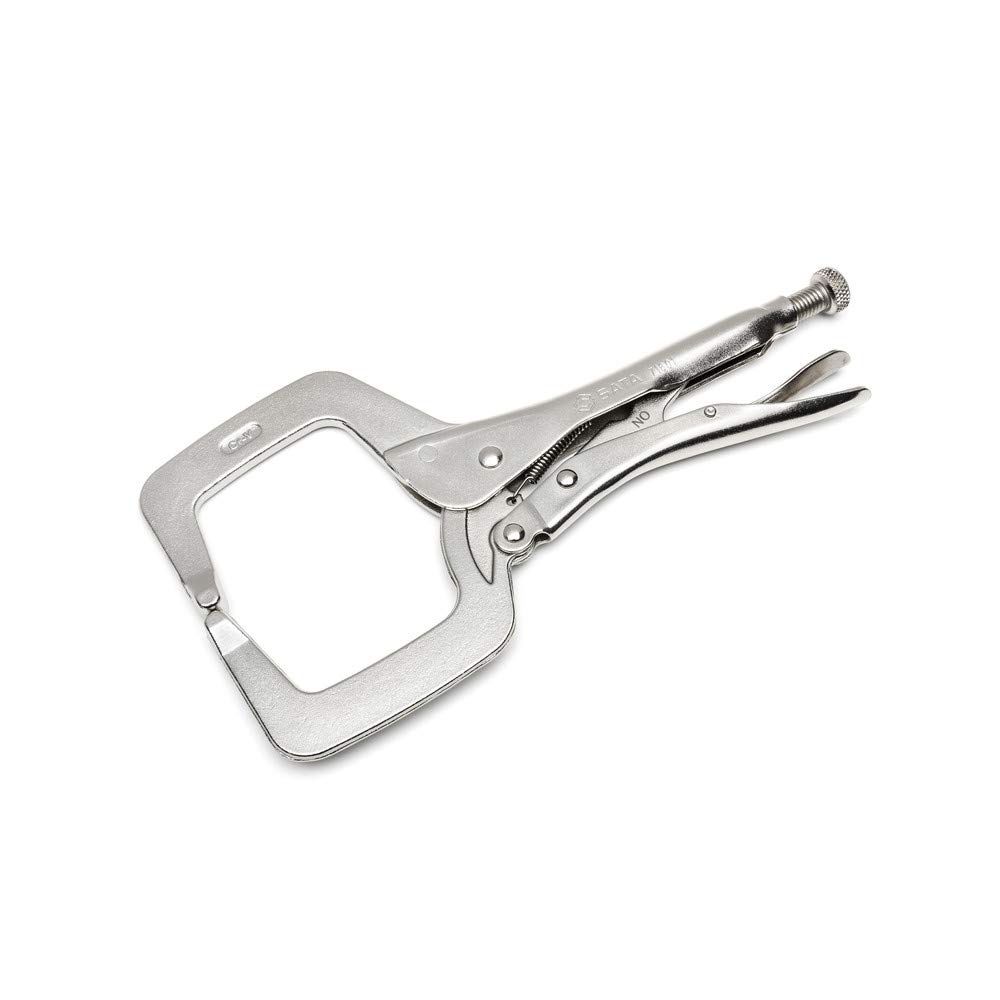SATA ST71601SC 11-Inch C-Clamp Locking Pliers with Regular Tips, Nickel-Plated Steel Body and Narrow Profile to Fit into Confined Areas