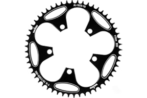 KTKEET 110/130 BCD Chainring 36/38/40/42/44/46/48/50/52/54/56/58/60T 5 Screws Round Narrow Wide Bicycle Chainring for 9/10/11 Speed Road Bike Folding Bicycle