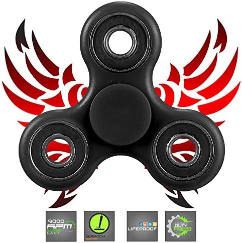 Spin Win Fidget Spinner - Super Fast Motion Anxiety and Stress Relief EDC/ADD/ADHD Focus Gadget For All - Non 3D Printed Durable Heavyduty Bearing Scratch Proof Coating - Comes with Pouch - Black
