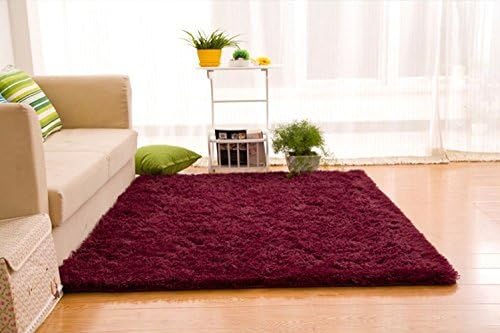 Aeroway Ultra Soft 4.5 Cm Thick Indoor Morden Area Rugs Pads, New Arrival Fashion Color [Bedroom] [Livingroom] [Sitting-room] [Rugs] [Blanket] [Footcloth] for Home Decorate (Claret red)