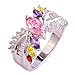 Psiroy Women's 925 Sterling Silver Gemstone Filled Ring