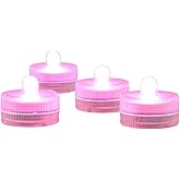 KITOSUN Submersible LED Lights cr2032 Battery Powered Underwater Waterproof LED Tea Light Candles for Events Wedding Centerpieces Vase Floral Xmas Holidays Home Decor Lighting(Pack of 12) (Pink)