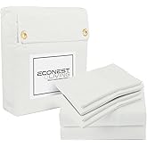 Queen Size 1000 TC 100% Egyptian Cotton Bed Sheet Set Natural Breathable Soft Cooling Bedsheets Bedding Set All Season Comfort Luxury Hotel Spa Style Washable 6 Pc Sheet Set - White Solid