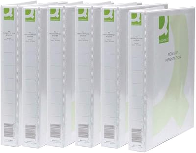 Q-Connect Presentation 25mm 2D Ring Binder A4 White Pack of 6 KF72645