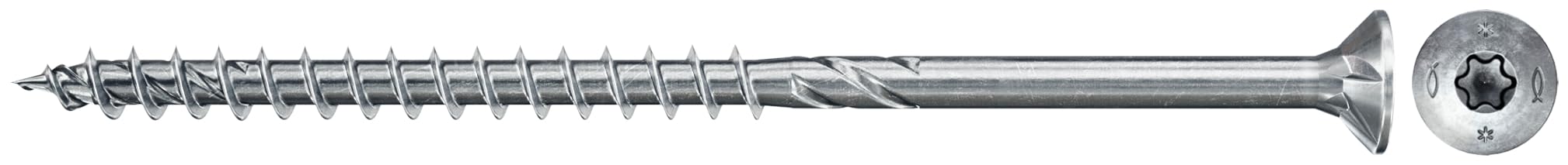 fischer 500 x Chipboard Screws Power-Fast II 4.5 x 80 Countersunk Head with Inner Star TX Partial Thread Galvanised Blue Passivated (Item No. 670280)