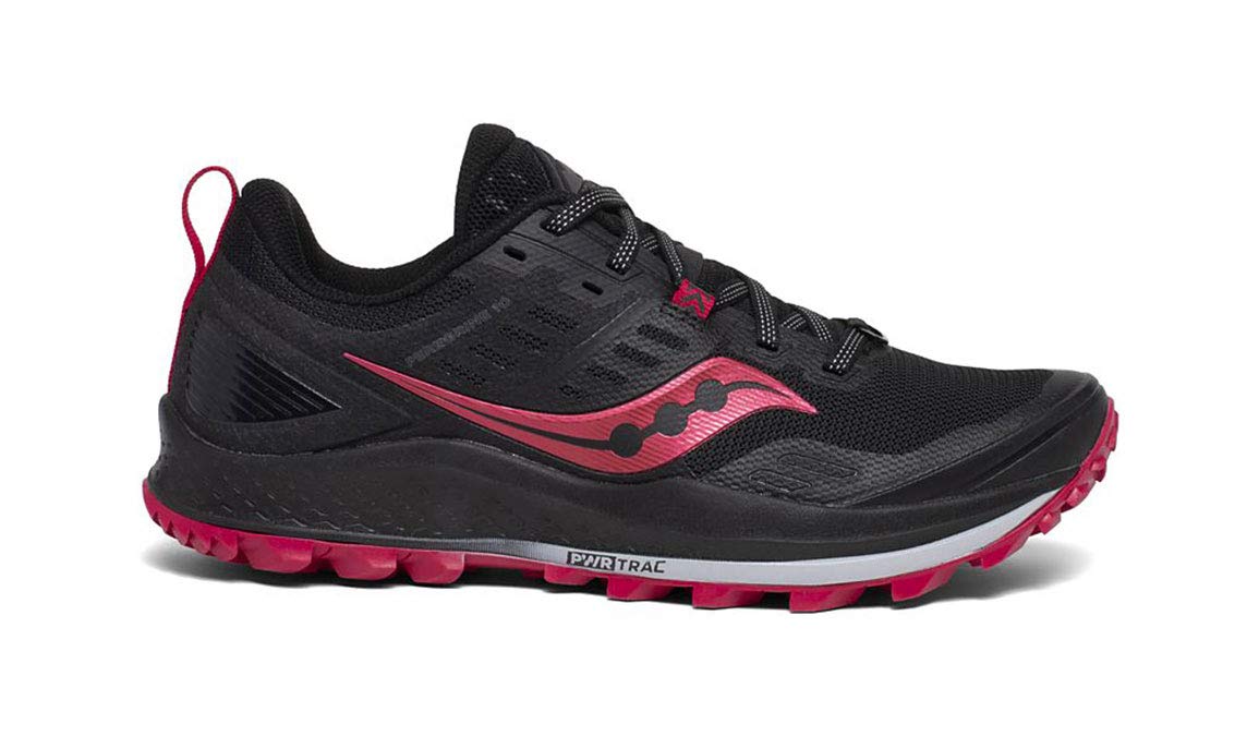 Saucony Women's Peregrine 10 Track and Field Shoe, BLACK/BARBERRY, 5 UK (38 EU)