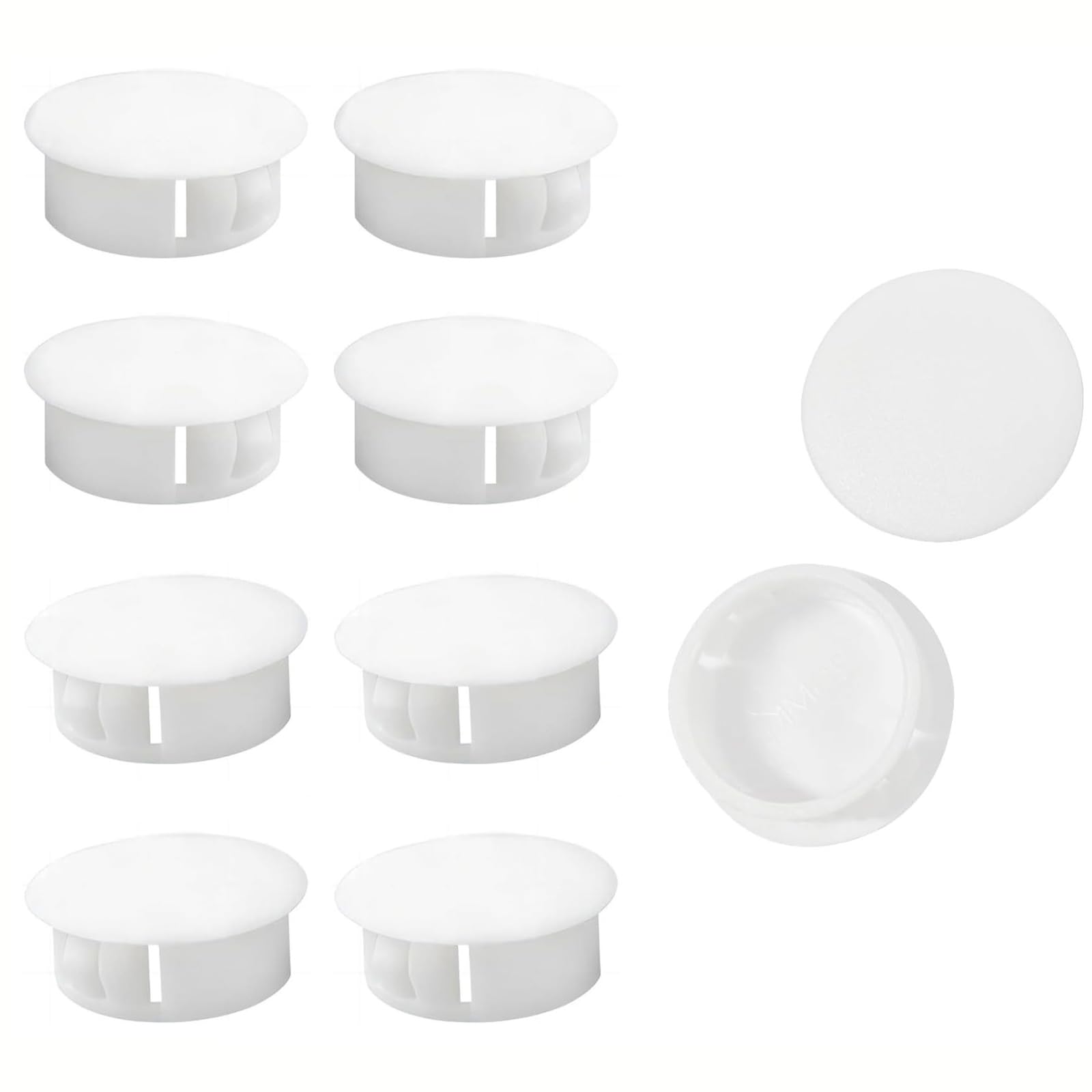 10 Pcs Plastic Hole Plugs, 20mm Round Button Plugs, Snap on Type Screw Cap, Furniture Hole Plugs, Drilling Cover Caps Screw Hole Plugs White for Cabinet Desk Table Chair Cupboard Wardrobe