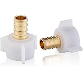 2-Pack HeSun PEX Fittings, 3/4" Pex x 3/4" Female NPT Swivel Adapter, Brass Crimp Fitting for ASTM F1807(PEX1807203)