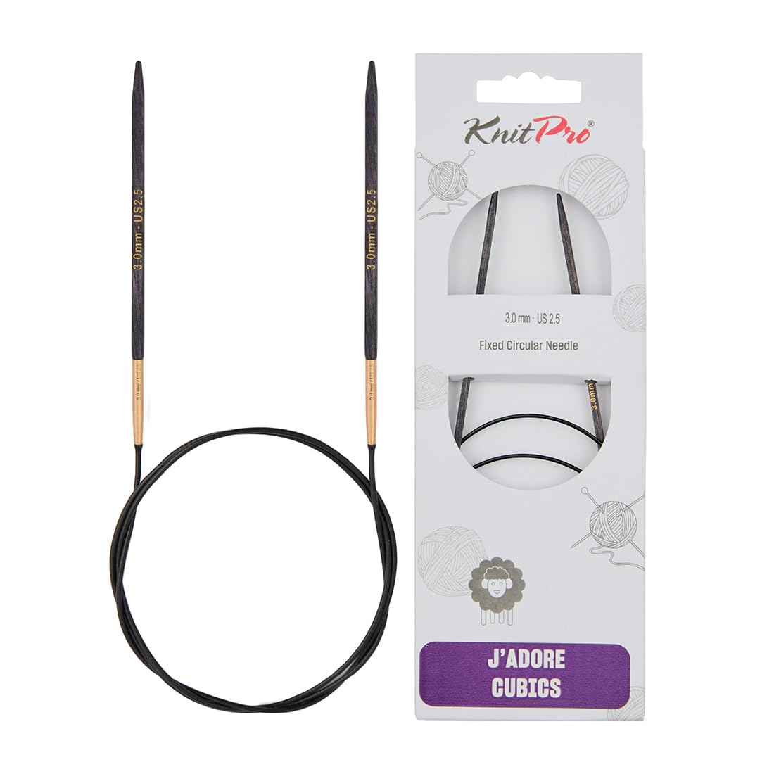 KnitPro J’Adore Cubics Fixed Circular Needles 16" (40cm) | 3.00mm