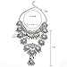 CrazyPiercing Vintage Boho Statement Necklace - Fashion Long Silver Bohemian Turkish Themed Necklace Oxidized for Women Big Ethnic Costume Jewelry