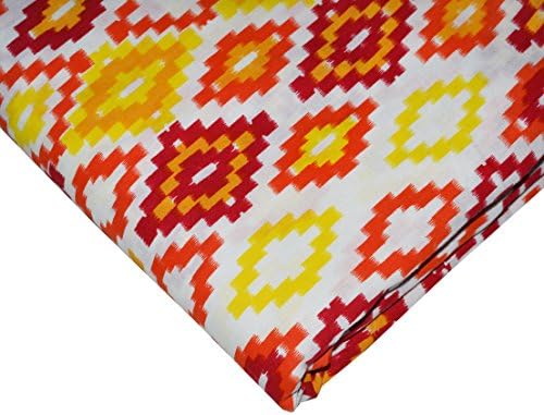 Mudit Crafts Yellow Color Jaipuri Cotton Running Fabric 2.5 Meter Dress Making Fabric