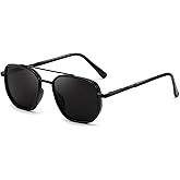 FEISEDY Polarized Aviator Sunglasses for Men Square Retro Metal Frame UV 400 Protection TAC Lens B0329