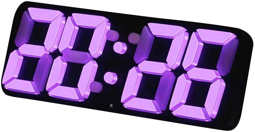 3D Wireless Remote Digital Wall Alarm Clock, with 115 Color Variations of LED Digital, 3 Levels of Brightness to Adjust, Voice Control Mode, Remote Controller