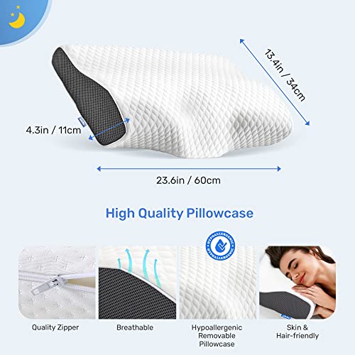 Derila Ergonomic Pillow The Cervical Memory Foam Side, Back, Stomach