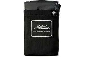 Matador Pocket Blanket - Black (Seats 2-4), Foldable Picnic Blanket, Concert Blanket, Festival Blanket, Sand Proof Beach Blanket with Stakes, Picnic Tarp, and Outdoor Blanket for Grass