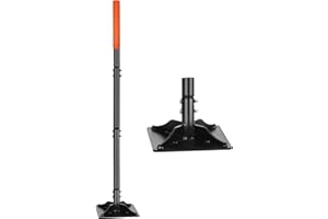 YEELOR Steel Tamper 8in×8in, 45in Long-Handled Hand Tamper with Rubber Grip, Durable Ground Tamper, Ideal for Leveling Garden Soil, Gravel, as Well as Laying Floor Tiles and Repairing Blacktop