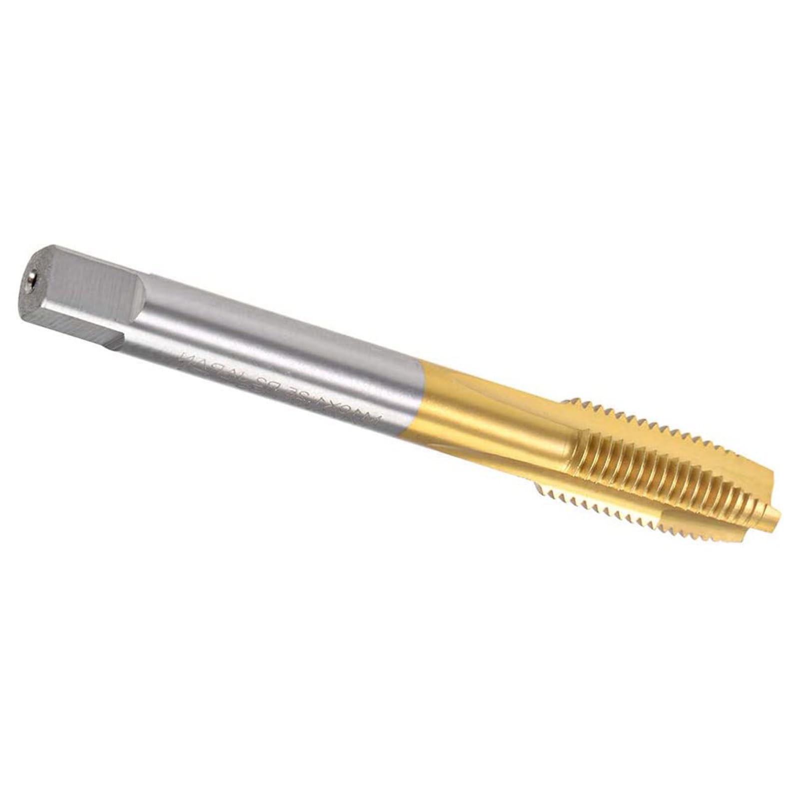 MACHSWON Spiral Point Plug Threading Tap for Drilling and Tapping Aluminum Die Steel Ordinary Steel Non-Ferrous Metals and Hard Plastics H2 3 Flutes HSS Metric Screw Taps M10 x 1.25 1PCS