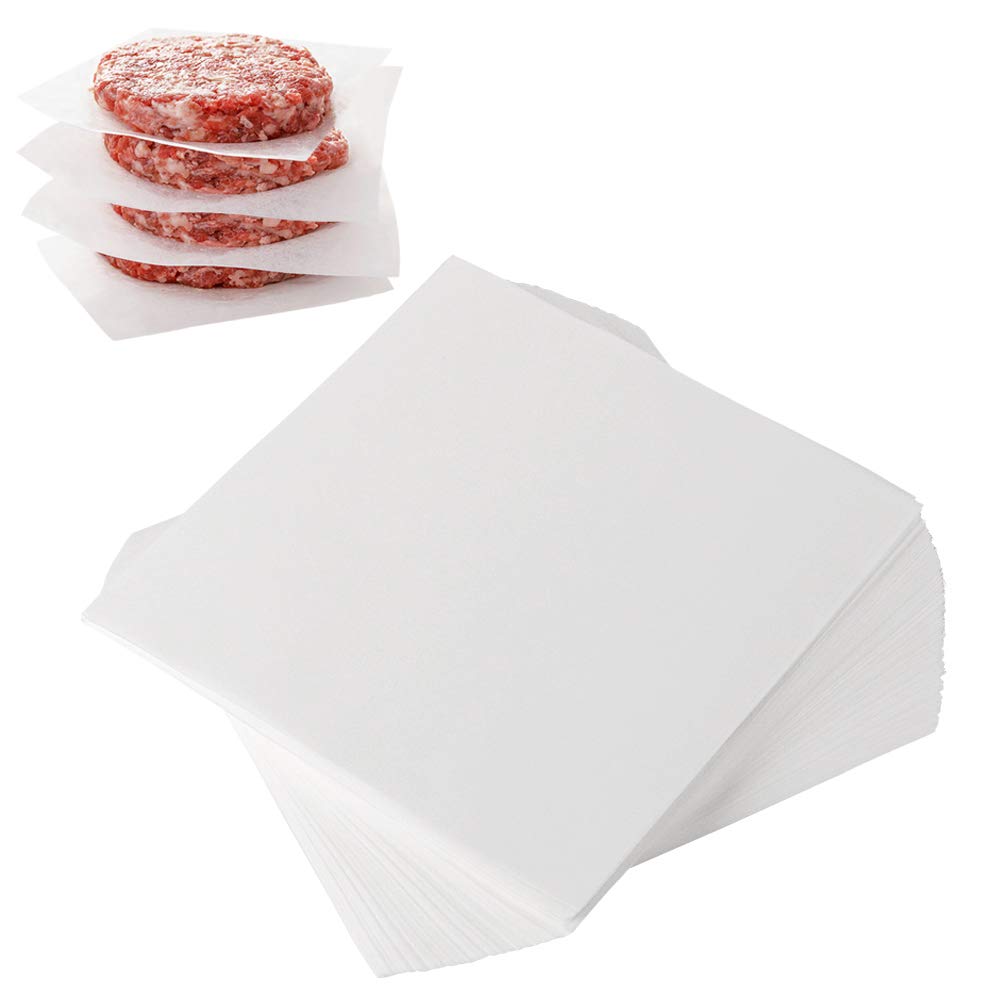 Burger Patty Papers, Set of 300, 14cm Square Baking Parchment for Separating Patties, Cookies and More