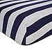 Burt's Bees Baby - Bold Stripe Fitted Crib Sheet, 100% Organic Crib Sheet for Standard Crib and Toddler Mattresses (Blueberry)