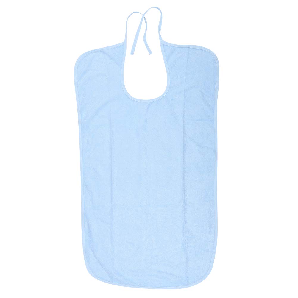 2 Color 3 Size Adult Bib, Elderly Waterproof Bib, Adult Mealtime Saliva Towel Dining Apron Clothes Bamboo Protector (L-Light Blue)