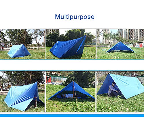 Suyi Portable Lightweight Camping Tent Tarp Shelter Mat Hammock Cover Sun Shade,Camping Equipment Essential Survival Gear,Stakes Include,with Carry Bag
