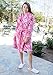 Burklett Women's Hooded Printed Flannel Fleece Bathrobe Robe w/Side Pockets,Donuts,Short