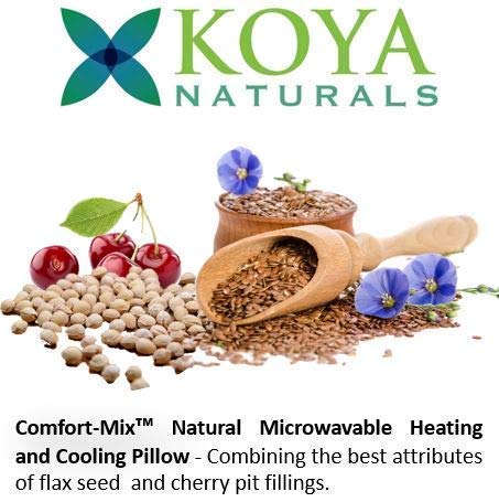 KOYA Naturals Soft Velvet Flax Seed, Lavender & Cherry Pit/Stone Pillow Heating Pad Microwavable - Moist Heat Pack Pad for Neck, Muscles, Joints, Stomach Pain, Menstrual Cramps (Red) - Thumbnail 6