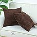 CaliTime Throw Pillow Covers Pack of 2 Comfy Corduroy Corn Striped Waffle Decorative Cushion Cases for Couch Sofa Bed Farmhouse 20 X 20 Inches Brown