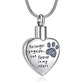 RIMZVIUX Cremation Jewelry for Ashes for Dog Cat Waterproof Pet Memorial Urn Pendant Necklace for Ashes