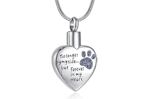 RIMZVIUX Cremation Jewelry for Ashes for Dog Cat Waterproof Pet Memorial Urn Pendant Necklace for Ashes