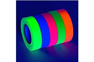 Glow King Blacklight Reactive Glow Tape | Premium UV Fluorescent Neon Party Gift for Events | Multipurpose Luminous Colored T