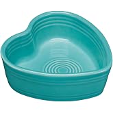 Fiesta&reg; Heart Shaped Ramekin 4.5&rdquo; &ndash; Durable Ceramic, Lead-Safe, Dishwasher/Microwave/Oven Safe &ndash; Made in USA - Turquoise