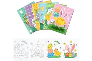 Easter Coloring Book, Easy Toddler and Preschool Kids Paint Coloring Graffiti Rabbit Chick Pattern Notebook, Spring Holidays 
