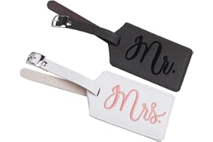Operitacx 2pcs Stylish Pu Leather Luggage Tags for Suitcase and Sports Bag, Bendable Travel Baggage Labels