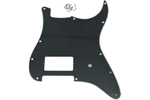 Dopro 11 Hole ST Strat One Humbucker Guitar Pickguard Scratch Plate Fits FD Delonge Black 3 Ply