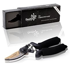 Alternative view of Titanium - Coated Bypass Pruning Shears by Doolini Nature, with Advanced Ergonomic Design - Free Bonus Soft Ergonomic Handles