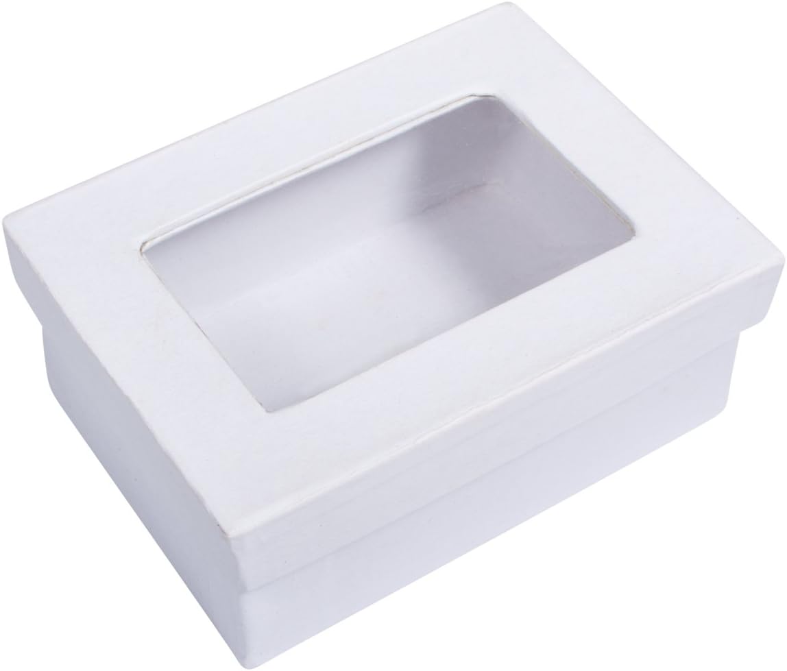 Rayher 67269102 Paper-mâché gift box, FSC Rec. 100%, white