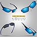 RIVBOS Sports Polarized Sunglasses Driving Glasses for Men Women Tr 90 Flexible Frame for Cycling Baseball Running 841 (Black&Blue(ice blue lens))