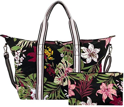 キャンバスビーチバッグ トラベルバッグ ウィークエンダー レディース スポーツジムバッグ ワークアウトダッフルバッグ オーバーナイト