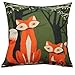 Leaveland Lovely Animal Fox Throw Pillow Case Decor Cushion Covers Square 18x18 Inch Beige Cotton Blend Linen Pillowcase