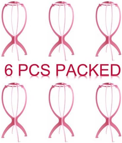 Wig Stand, ERPower Portable Wig Stand, Wig Dryer, 6P Pink