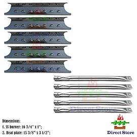 Direct store Parts Kit DG193 Replacement Master Forge 5 Burner Gas Grill L3218, 3218LTN Grill Burner, Heat Plate